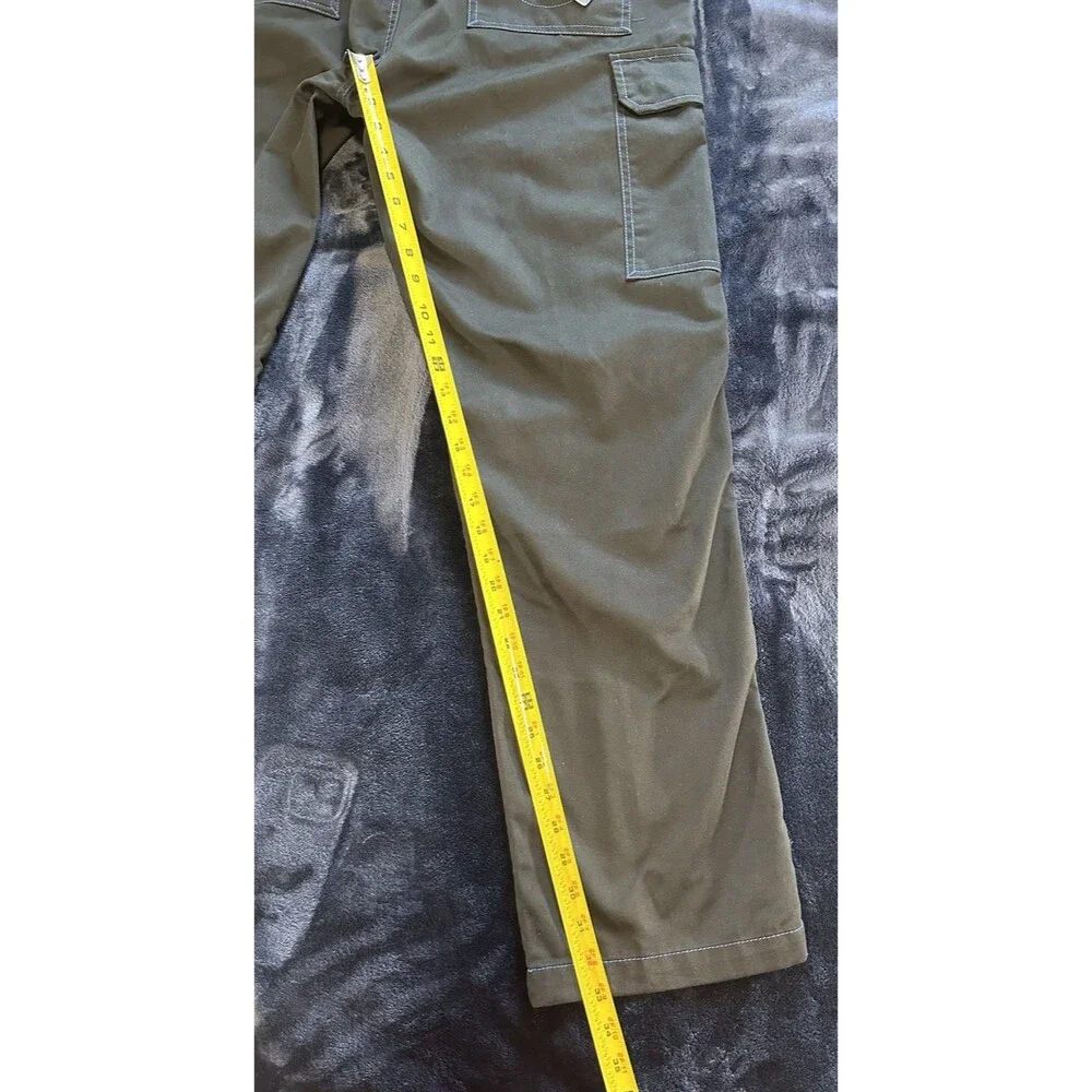 True Religion Cargo Pants Straight Leg Jet Black Blue Stitches Men's 30x33 NWT